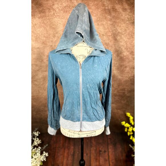 Chaser Coastal Cloth Zip Up Hoodie Jacket - Vintage Blue - size S - Picture 3 of 14